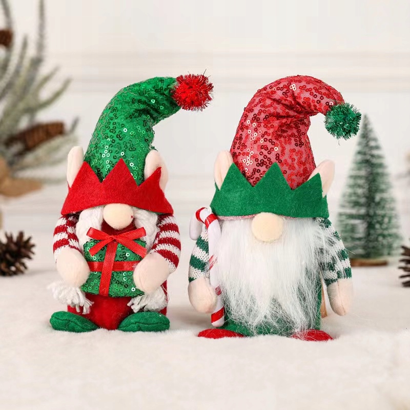 2 ŚWIĄTECZNE SKRZATY LED KRASNALE POD CHOINKĘ GNOM