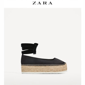 ZARA satynowe espadryle na platformie WIĄZANE r.38