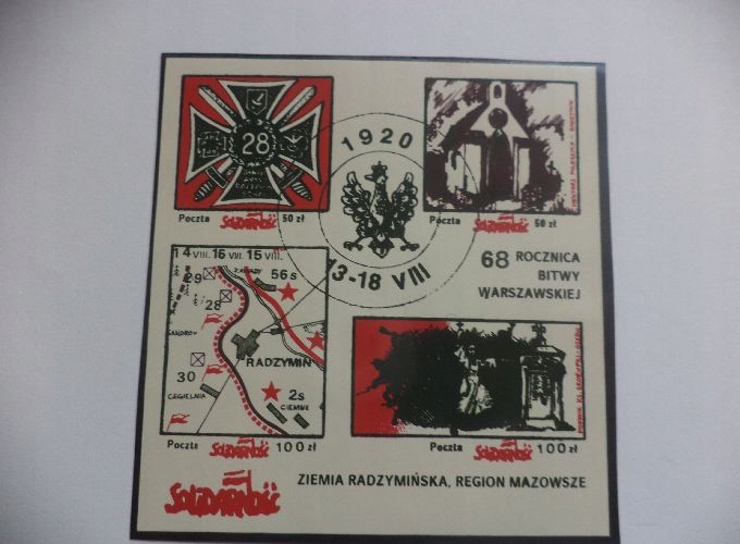 Znaczki Pocz. Solidarność - 68 Rocz.Bitwy Warszaw.