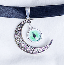 Naszyjnik księżyc kocie oko gotycki