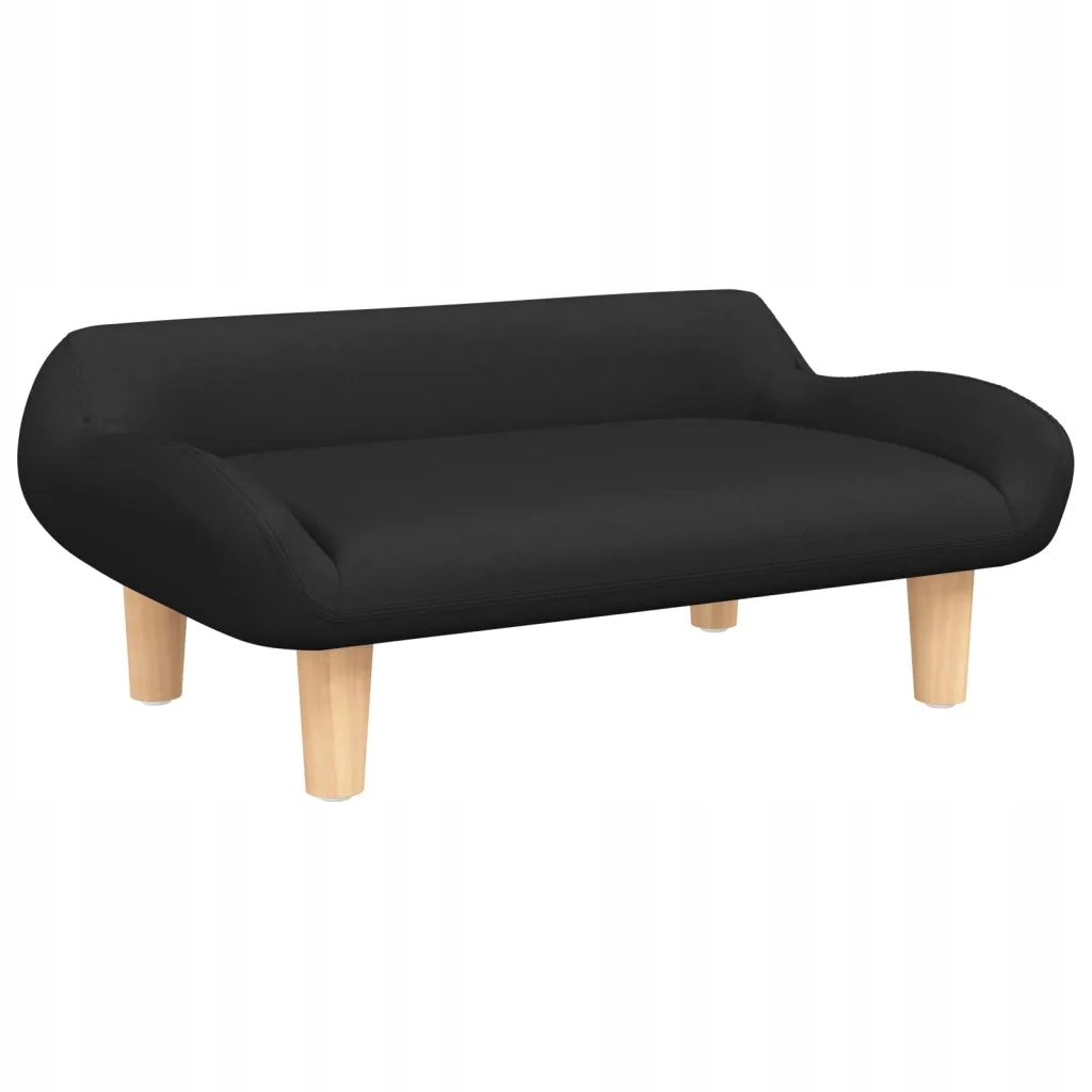 Sofa dla dzieci, czarna, 70x40x24 cm, obita tkanin
