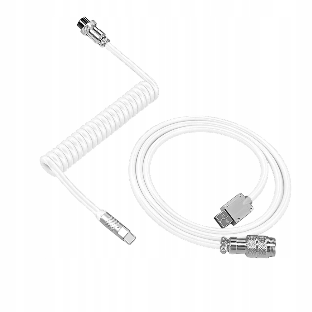 2 w 1 kabel spiralny pozłacane spiralne Paracord dla klawiatura mechaniczna