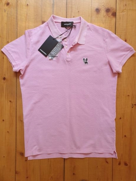 Koszulka Polo DSQUARED2 Różowa SLIM Oryginalna M