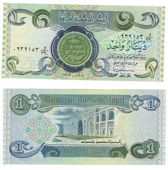 Banknot z Iraku.