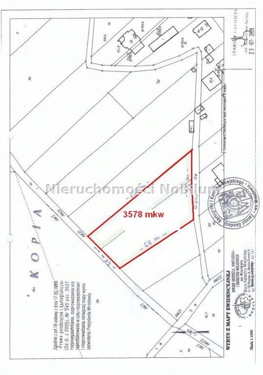 Działka Widawa, Psie Pole, 3578,00 m²