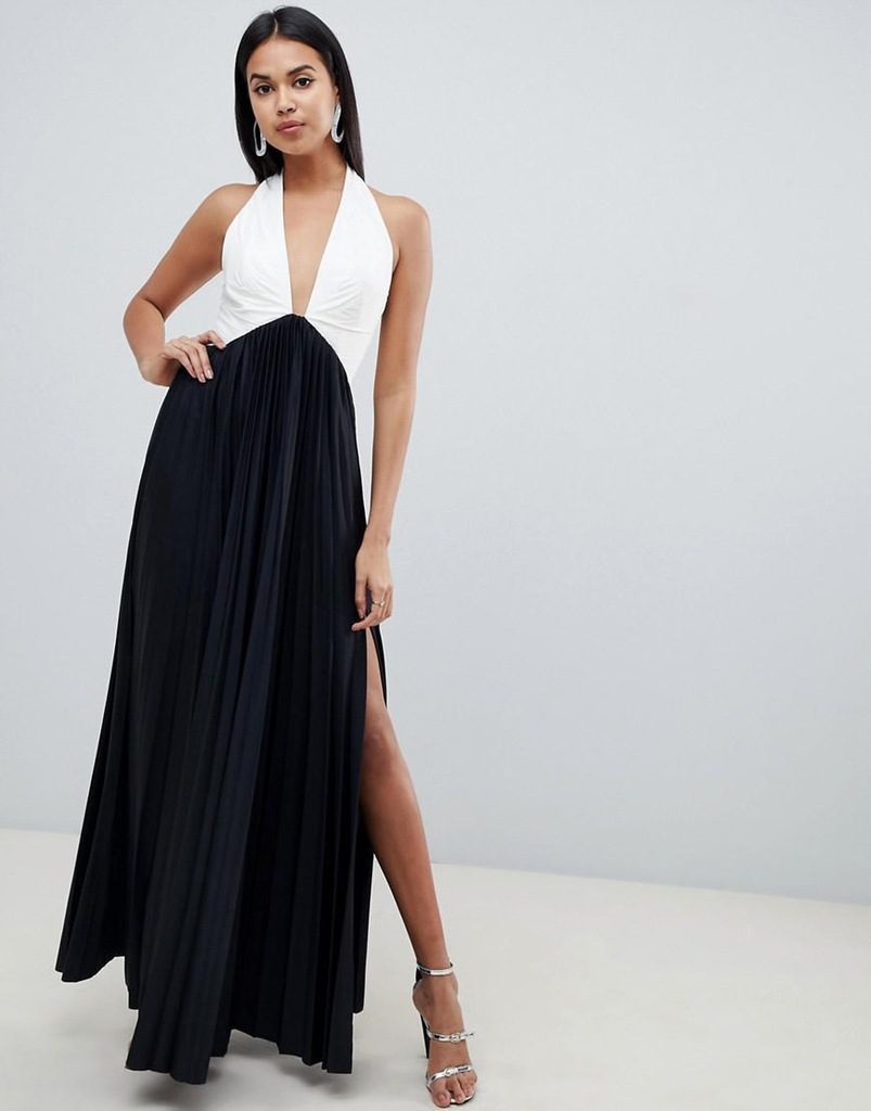 ASOS DESIGN__XZX PLISOWANA MAXI SUKIENKA__M