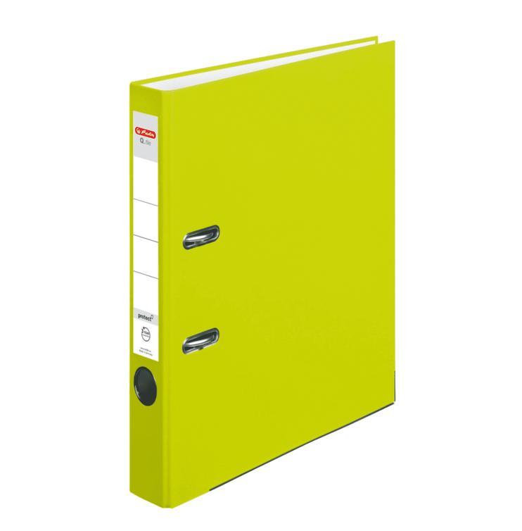 SEGREGATOR A4 5CM PP ZIELONY NEON Q FILE, HERLITZ