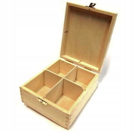 Pudełko drewniane na herbatę 4 komor. 150x175x75mm