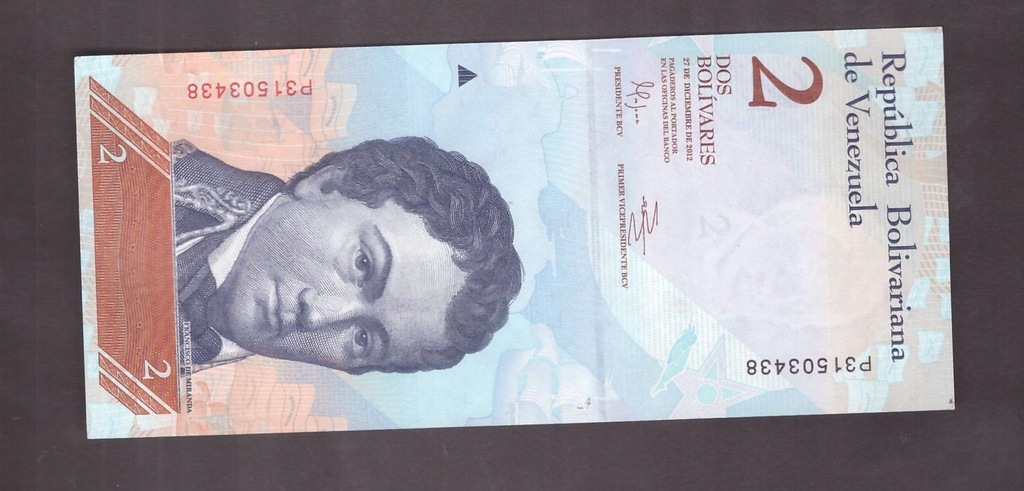 Wenezuela - Banknot - 2 Bolivares 2012 rok