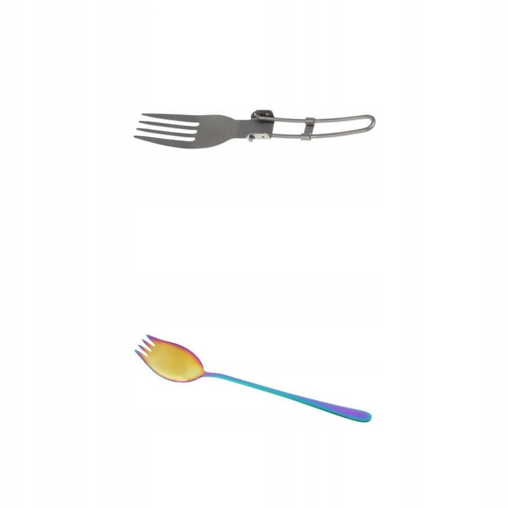2Pcs Portable Camping Picnic Spoon Fork Cutter