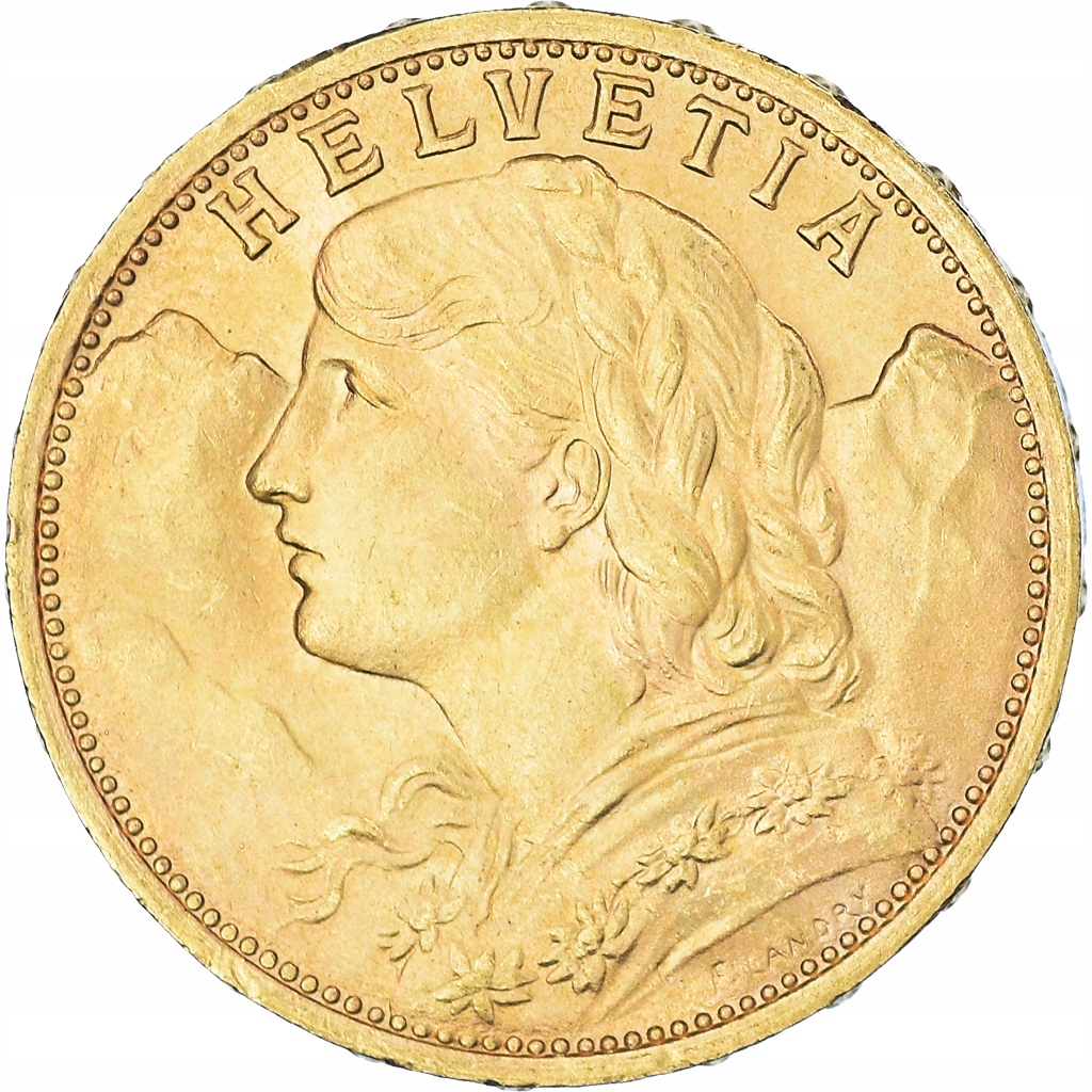 Moneta, Szwajcaria, 20 Francs, 1927, Bern, MS(63),