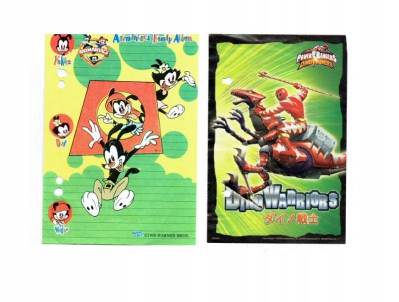 Karteczki do segregatora Animaniacs lata 90-te