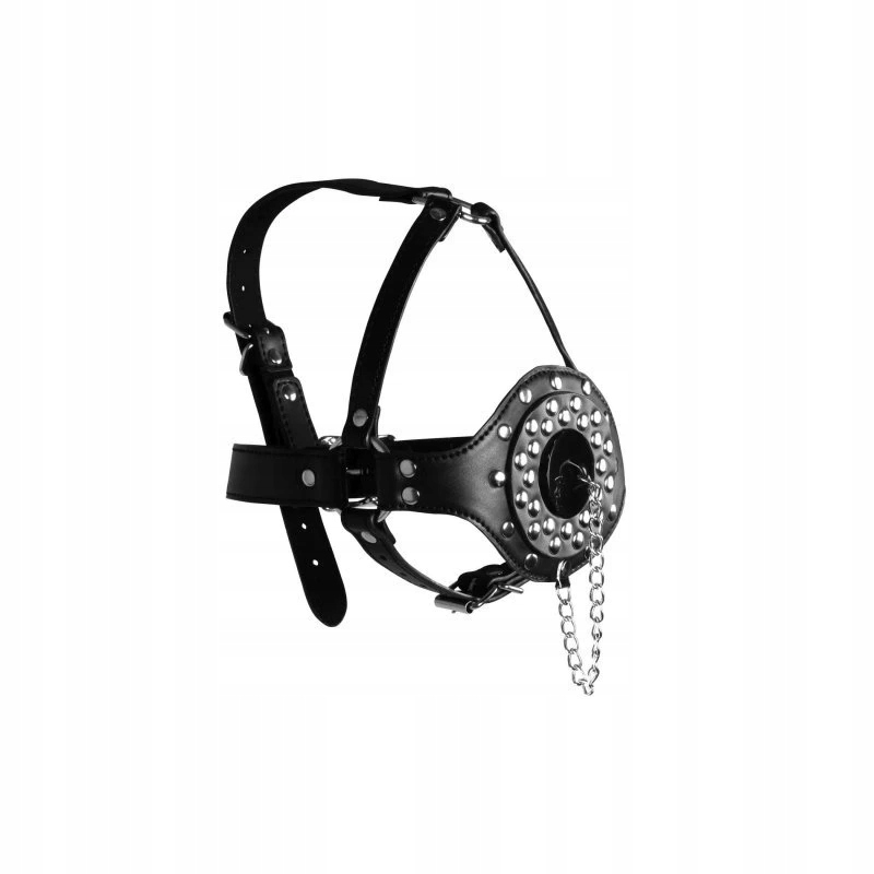 Open Mouth Gag Head Harness with Plug Stopper -