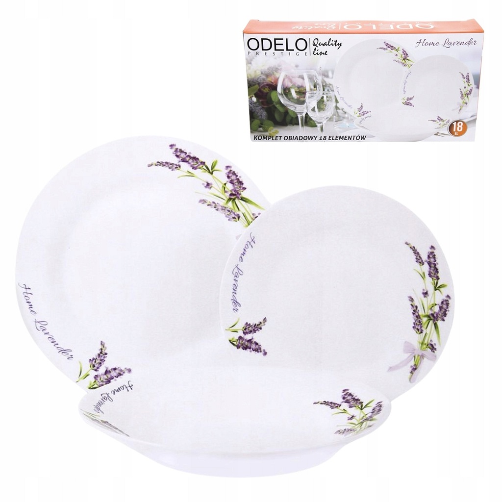 Komplet serwis obiadowy 18-el. Lavender porcelana