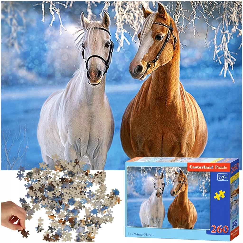 CASTORLAND Puzzle układanka 260 elementów The winter Horses - Zimowe konie