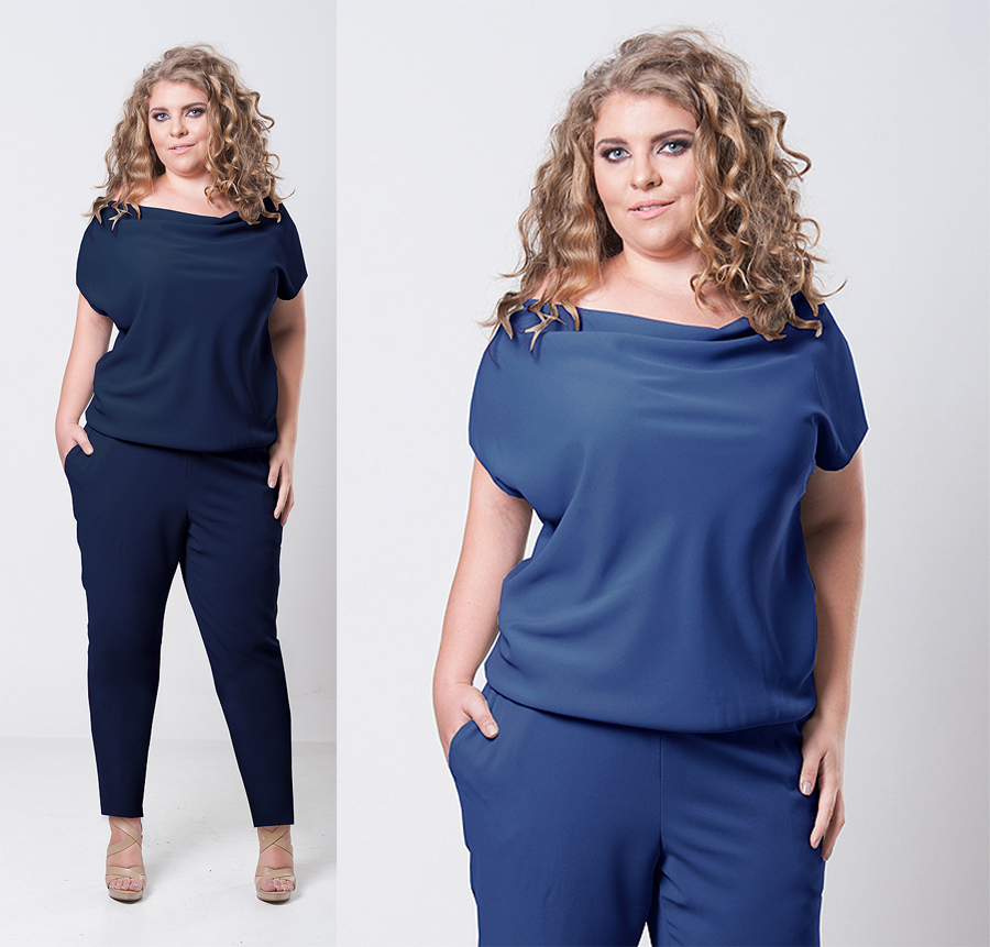 6 Kolorów ELEGANCKI KOMBINEZON DAMSKI PLUS SIZE 52 7893462386