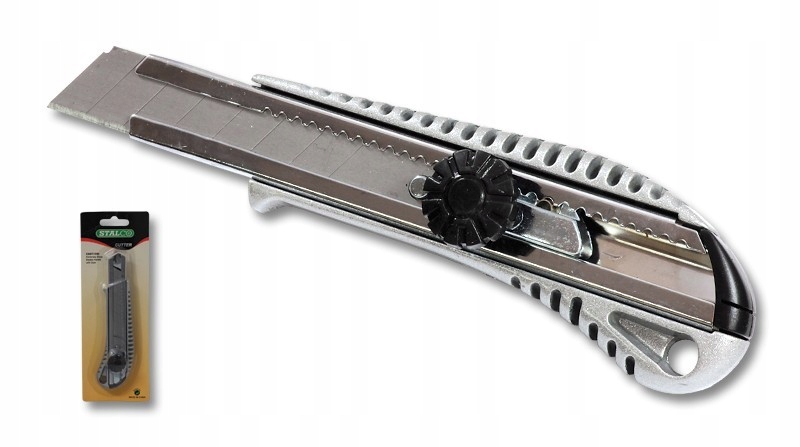 Nóż 18mm metal blokada skręcana Stalco nożyk