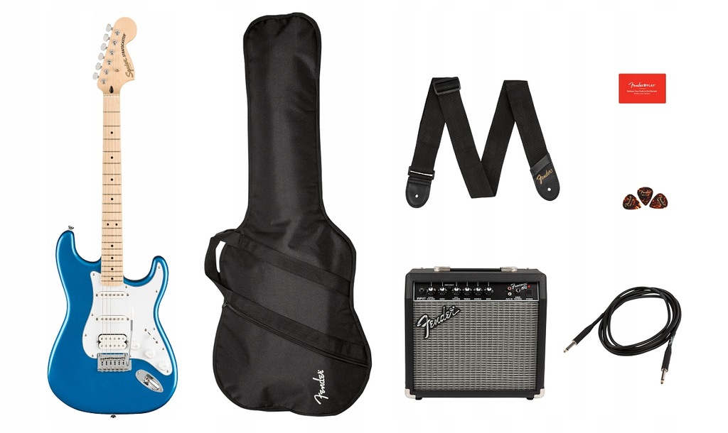Squier Affinity Stratocaster HSS MN LPB Pack Gitara + Wzmacniacz +AKCESORIA