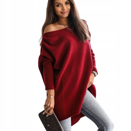 COCOMORE Sweter Oversize Bordowy