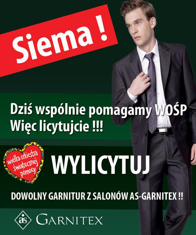 DOWOLNY GARNITUR Z SALONÓW AS-GARNITEX DLA WOSP !!