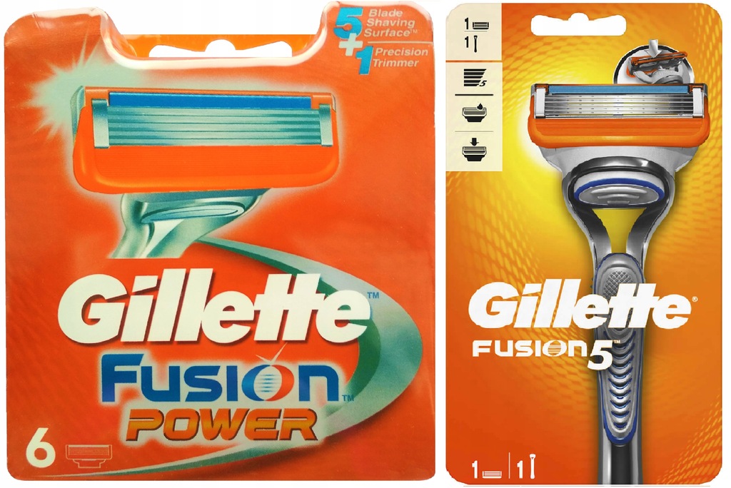 Wkłady Gillette Fusion Power(6szt)+( Fusion5+1szt)