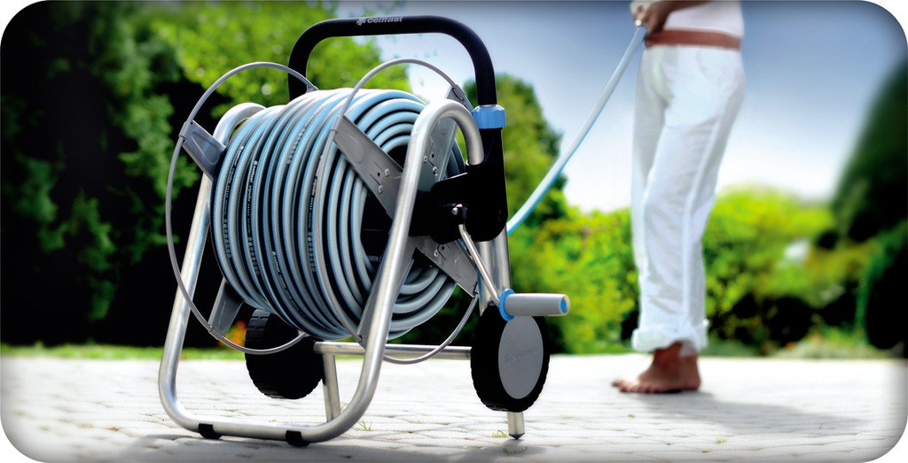 WÓZEK + WĄŻ OGRODOWY 1/2'' 50m CELLFAST ZWIJACZ - 7348601095