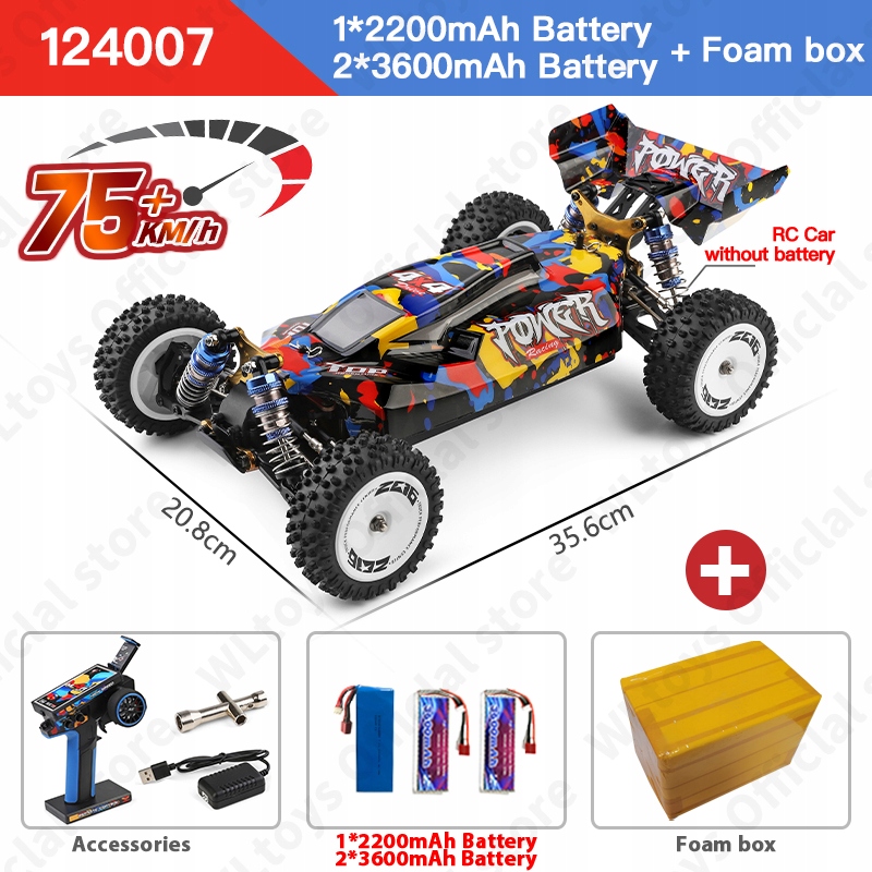 WLtoys 124007 75KM/H 4WD RC Car Professional