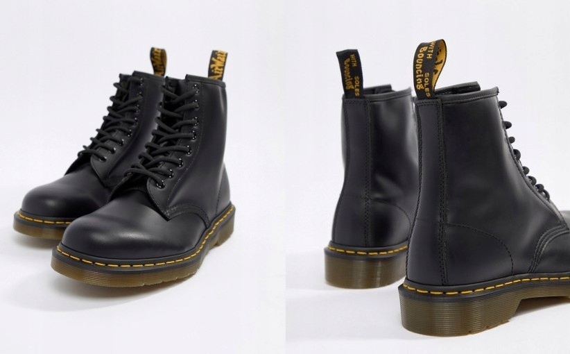 H7B014 GLANY CZARNE WIĄZANE SKÓRA DR MARTENS 40