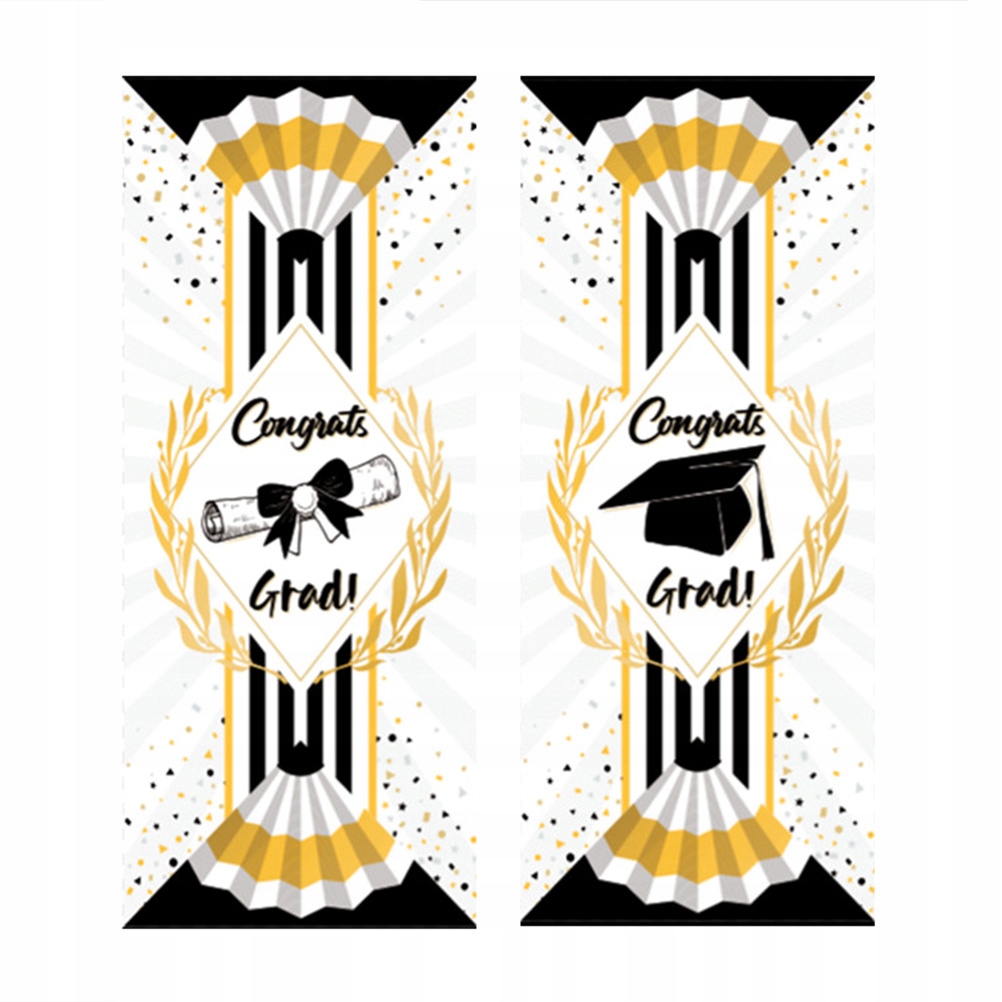 1 Pair Graduation Banner Graduation Door Flag Grad