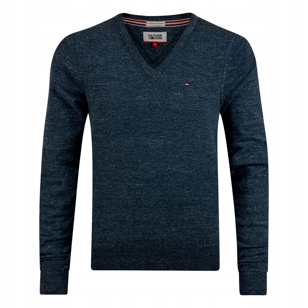 SWETER SWETR MĘSKI V TOMMY HILFIGER GRANATOWY S