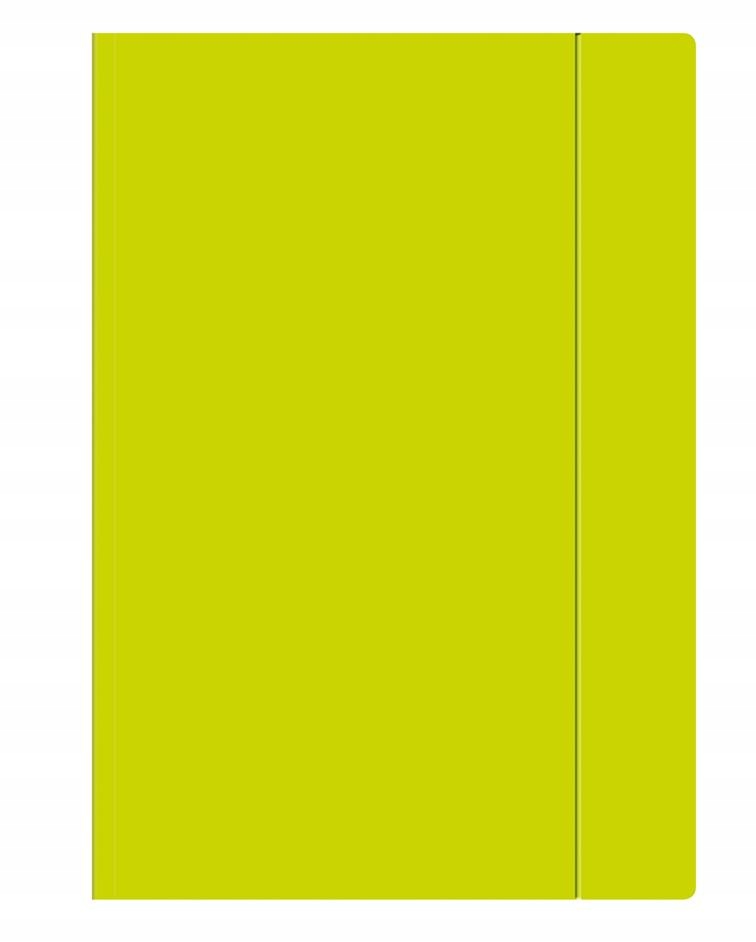 Teczka z gumką A4+ Fluo limonkowa (10szt) INTERDRU