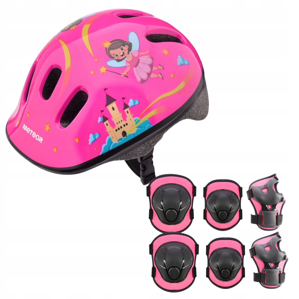 Kask Regulowany Na Rolki Rower Deskorolkę Dziecięcy + Zestaw Ochraniaczy