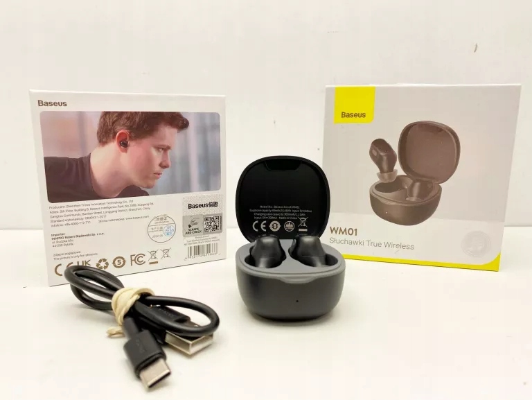 SŁUCHAWKI BT BASEUS WM01 KOMPLET