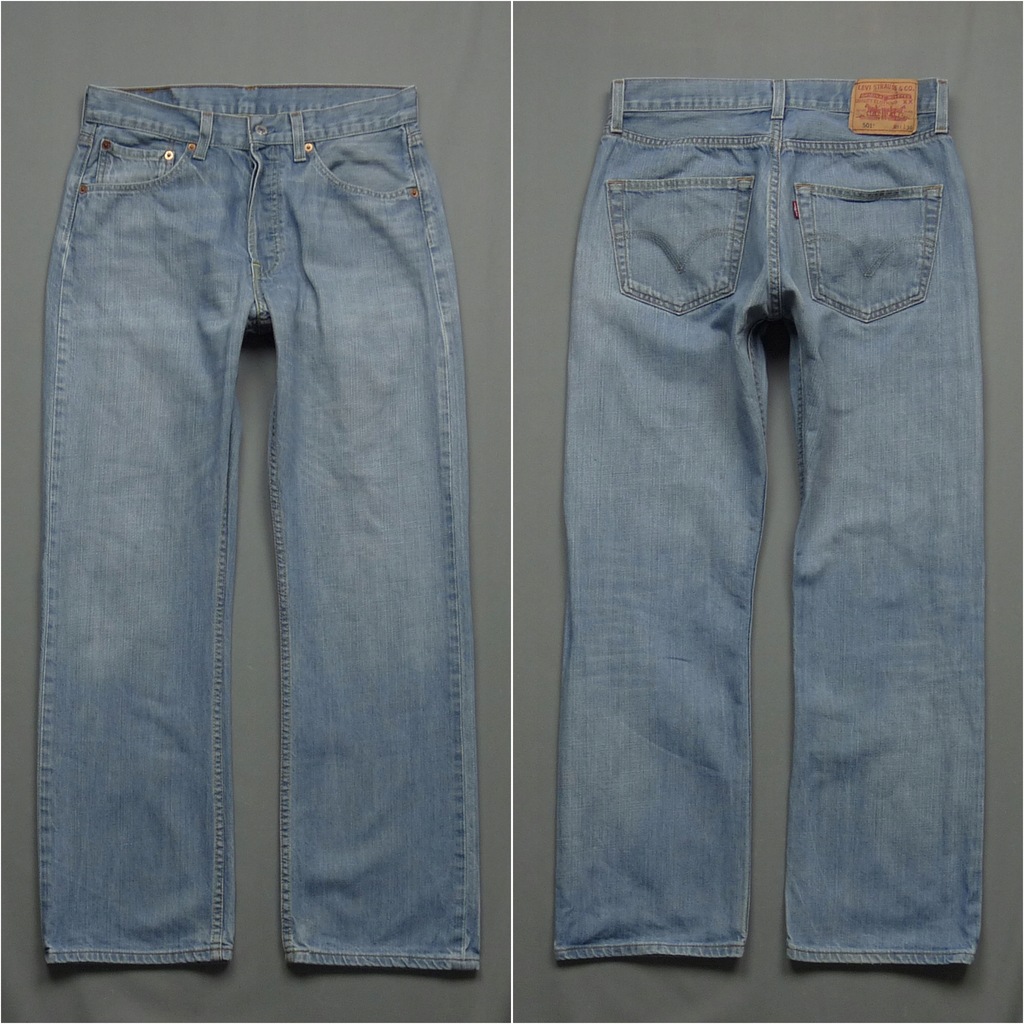 LEVIS 501 niebieskie proste jeansy levi`s W31 L30