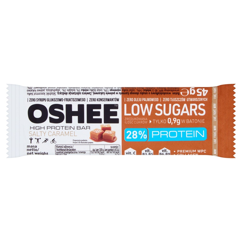 Oshee Protein Bar 45 g Low Sugar Salted Carmel 12375690644