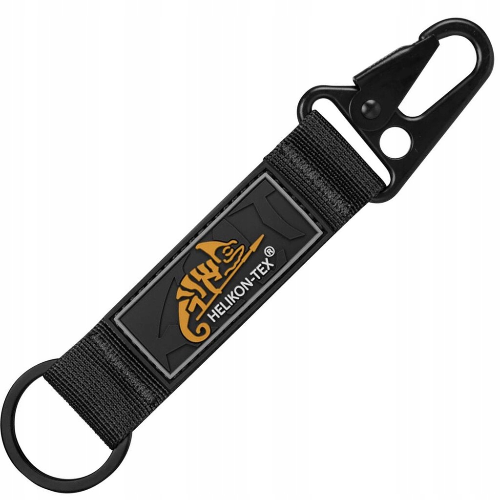 Brelok materiałowy do kluczy spodni z karabińczykiem Helikon Logo Black