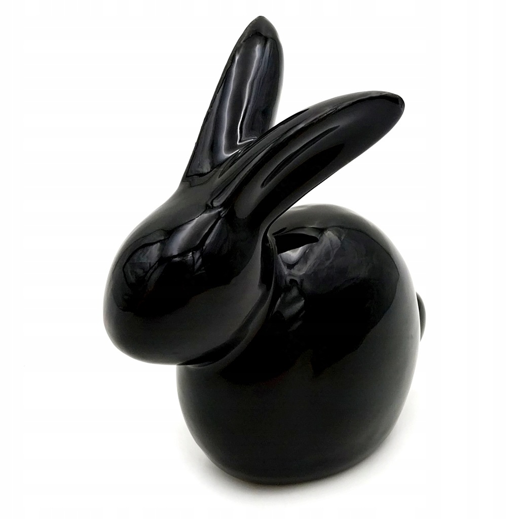 KRÓLIK WIELKANOCNY CZARNY DEKORACJA ŚWIĄTECZNA FIGURKA CERAMICZNA