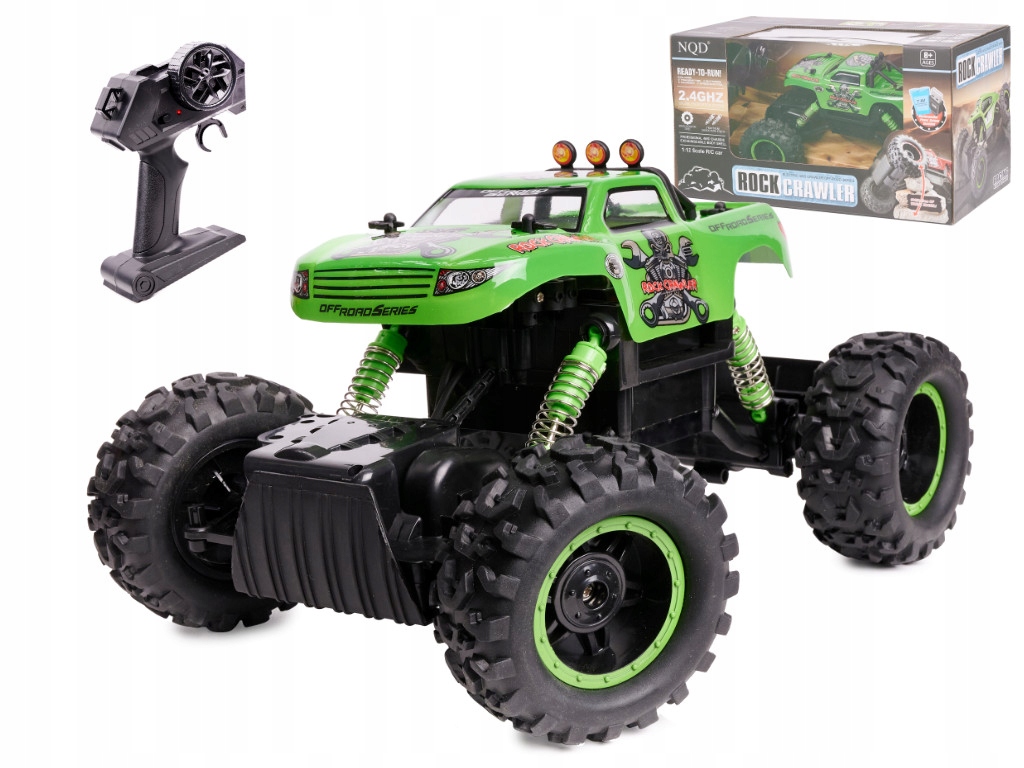 Samochód zdalnie sterowany na pilota RC NQD ROCK CRAWLER KING 1:12 USB ziel