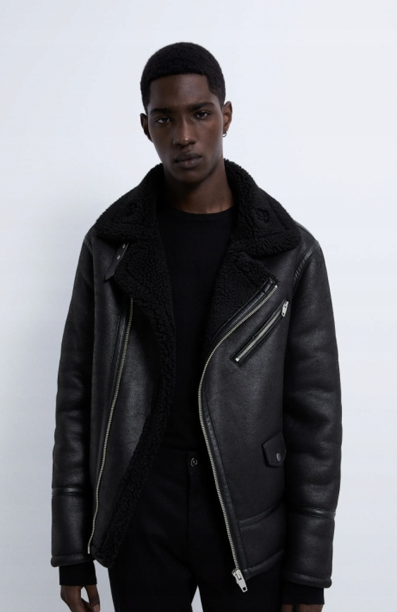 ZARA CZARNA KURTKA MĘSKA ZIMOWA OCIEPLANA L HFD