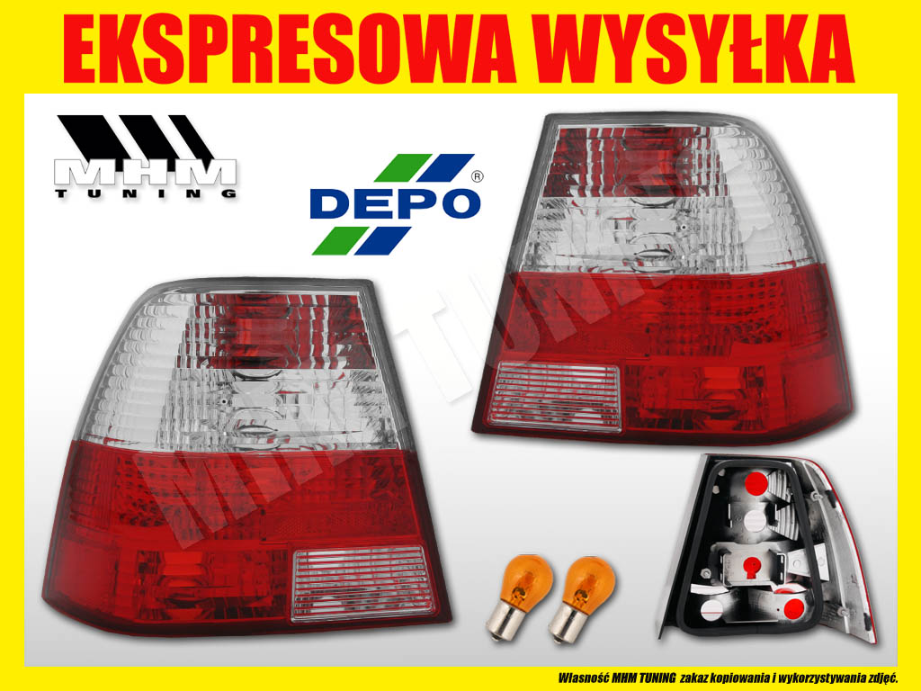 VW Bora 98 05, Lampy LED RED WHITE diody TUNING