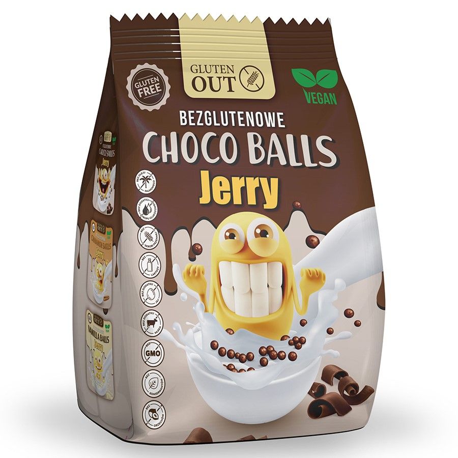 Kulki śniadaniowe "Choco Balls JERRY" - Kakao Gluten Out, 375g (Gluten out