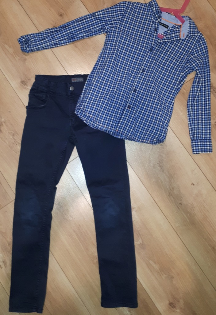 Koszula +spodnie jeansy RESERVED Kanz r.128
