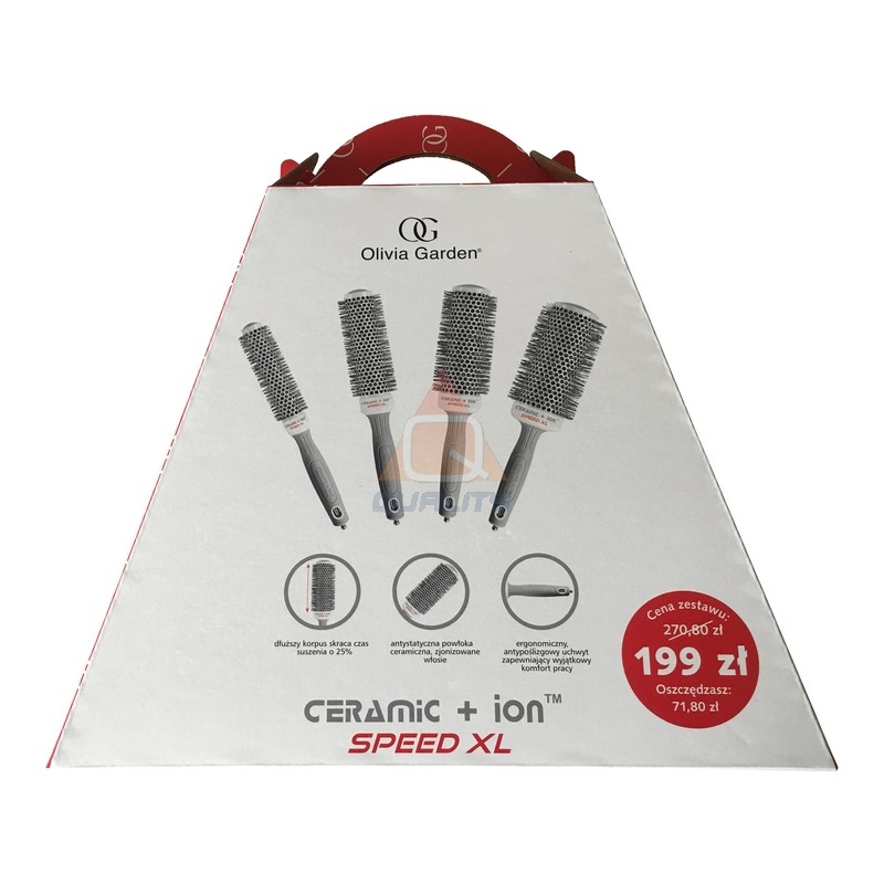 OLIVIA GARDEN ZESTAW SZCZOTEK CERAIM ION SPEED XL