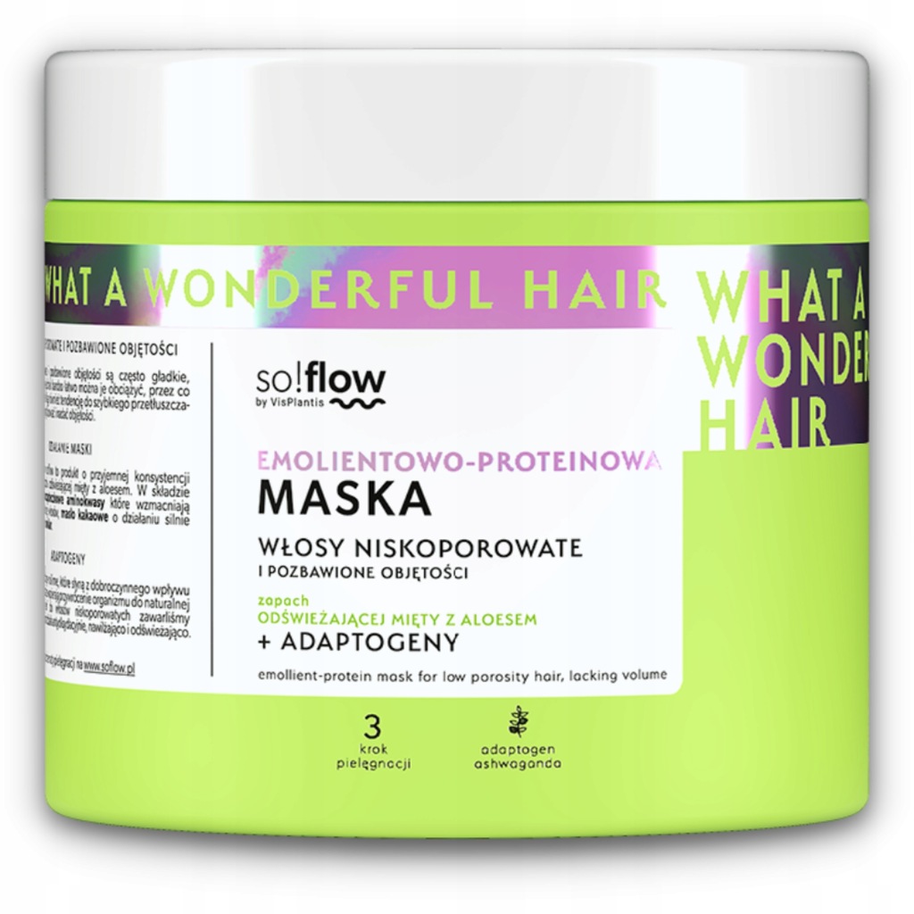 SO!FLOW MASKA 400ml WŁOSY NISKOOPOROWATE POZBAWIONE OBJĘTOŚCIU