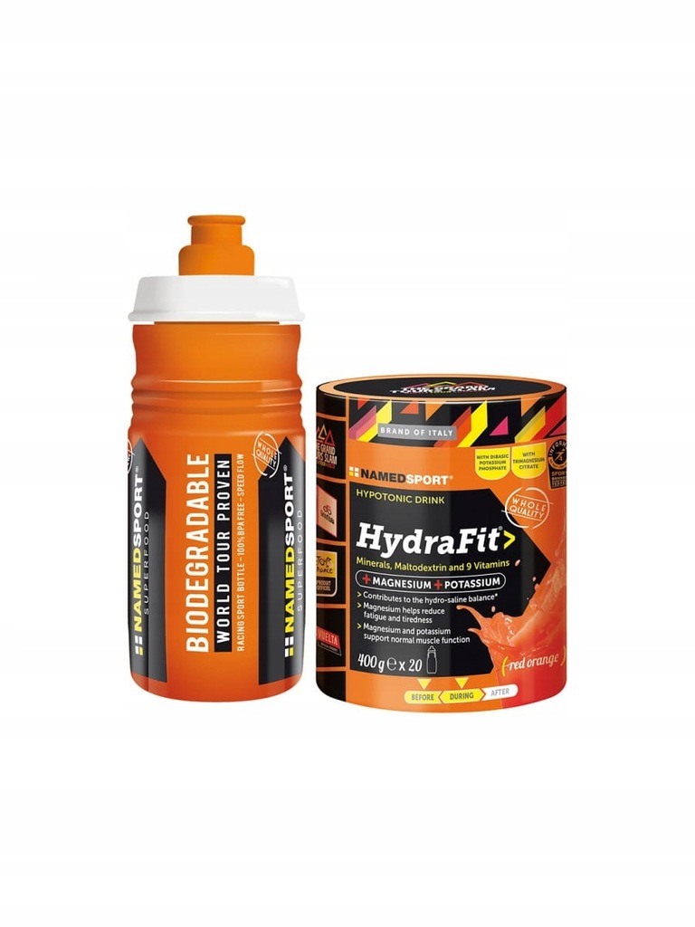 Napój izotoniczny NAMEDSPORT HydraFit + bidon Poma