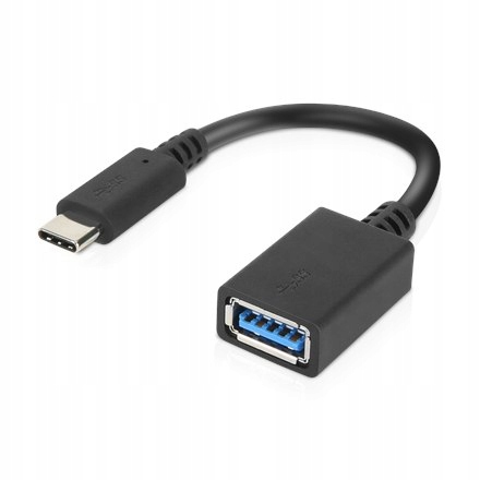 Lenovo 0,14 m, czarny, Adapter USB-C do USB-A