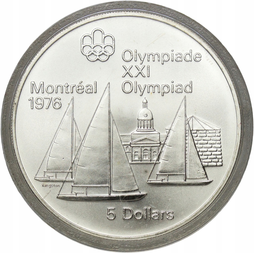 Kanada, 5 dolarów 1973, XXI Olimpiada Montreal, Żaglówki, st. 1