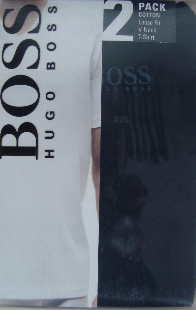 Hugo Boss Rozm. L Loose fit 2-pak V-neck Czarny