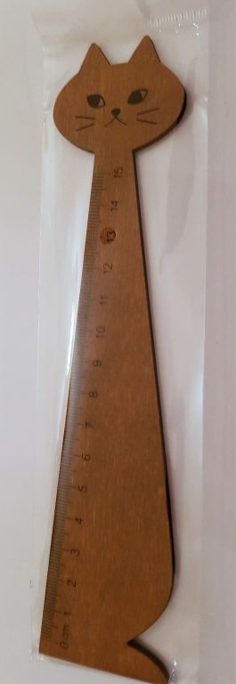 Kotek - drewniana linijka (brązowa)