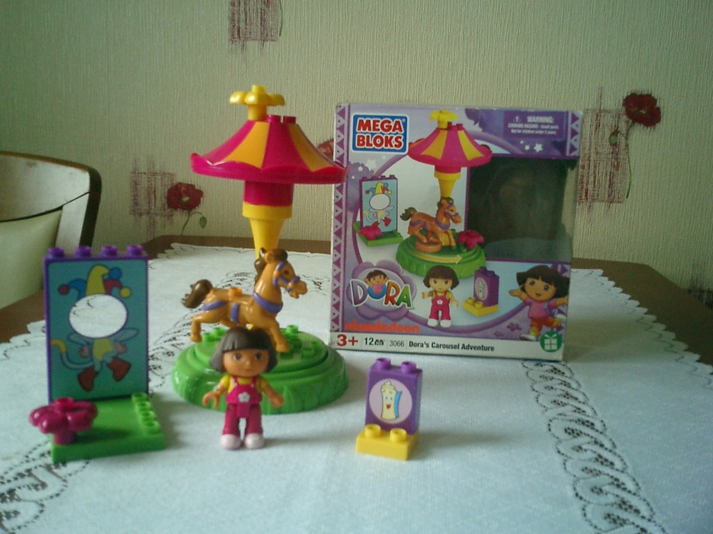 Dora MEGA BLOKS KARUZELA obrotowa figurka